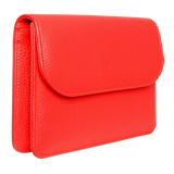 Pebbled Calf Leather Belt Pouch Coral