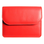 Pebbled Calf Leather Belt Pouch Coral