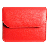 Pebbled Calf Leather Belt Pouch Coral