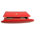 Pebbled Calf Leather Belt Pouch Coral