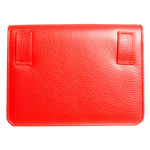Pebbled Calf Leather Belt Pouch Coral