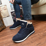 Men Shoes Winter Warm Fur Men Casual Shoes Lace Up
