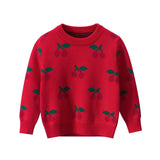 Girls christmas Sweaters Winter Kids Cherry Knitted