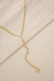 Always Guided Gold Chain Link Lariat Necklace