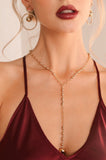 Always Guided Gold Chain Link Lariat Necklace