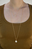 Zoe Delicate Opal and Crystal Coin 18k Gold Plated Layered Necklace
