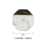 Black and Marble Ceramic Coaster