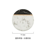 Black and Marble Ceramic Coaster