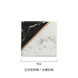 Black and Marble Ceramic Coaster