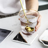 Black and Marble Ceramic Coaster
