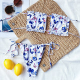 Butterfly Print Bikinis Strapless Sexy Micro Bikin Set