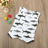 Newborn Infant Baby Boys Girls Shark Bodysuits