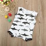 Newborn Infant Baby Boys Girls Shark Bodysuits