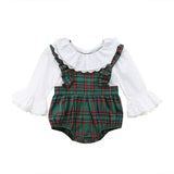 Newborn Infant Baby Girl Clothing Cotton Long Sleeve Plaid Bodysuit