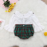 Newborn Infant Baby Girl Clothing Cotton Long Sleeve Plaid Bodysuit