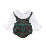 Newborn Infant Baby Girl Clothing Cotton Long Sleeve Plaid Bodysuit