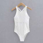 Women Sleeveless Solid Sexy Bodysuit