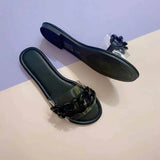 Summer Beach Slides Women Sexy Roman Transparent Sandals Flat Outdoor