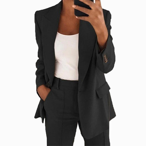 Womens Casual Work Office Open Front Blazer Jacket