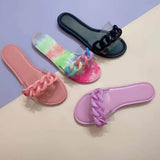 Summer Beach Slides Women Sexy Roman Transparent Sandals Flat Outdoor