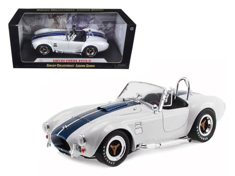 1965 Shelby Cobra 427 S/C White with Blue Stripes 1/18 Diecast Model