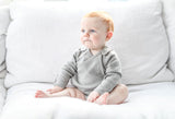 Smart Long Sleeve Kimono Bodysuit + Bib - Gray