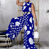 Sexy Sleeveless Polka Dot Print Women Jumpsuit