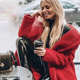 Solid Color Faux Fur Soft Long Teddy Basic Overcoat