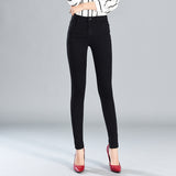 Solid High Elastic Pencil Pants Skinny