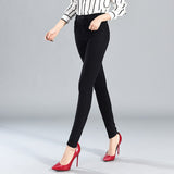 Solid High Elastic Pencil Pants Skinny
