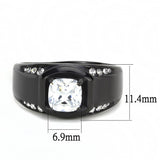 TK3467 IP Black(Ion Plating) Stainless Steel Ring - ENSEIGNE DENIS