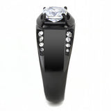 TK3467 IP Black(Ion Plating) Stainless Steel Ring - ENSEIGNE DENIS