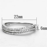 TS173 Rhodium 925 Sterling Silver Ring with AAA