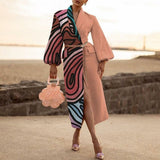 Vintage Pattern Printed  &; Blends Cardigan Coats