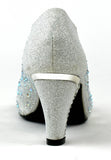 Mannat Peep Toe Mid Heel Sandal Silver