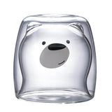 Creative Transparent Double Walls Glass Cartoon Bear