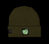 New York Green/Black Beanie Glows in the Dark