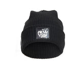 New York Green/Black Beanie Glows in the Dark