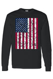 Men's/Unisex Freedom American Pride Distressed Flag Long Sleeve shirt