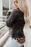 Fashion Gray Wash Button Pocket Denim Jacket