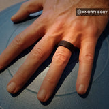 Checkerplate Black Silicone Ring For Men