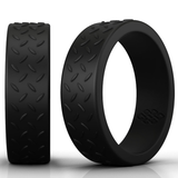 Checkerplate Black Silicone Ring For Men