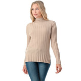 Women's Wool Long Sleeve Mock Neck Sweater