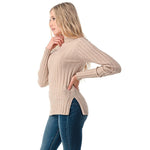 Women's Wool Long Sleeve Mock Neck Sweater