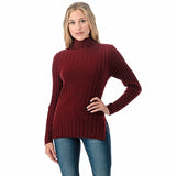 Women's Wool Long Sleeve Mock Neck Sweater