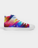 Women's Athletic Sneakers, Hightop Canvas Sports Shoes - Geometric /