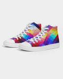 Women's Athletic Sneakers, Hightop Canvas Sports Shoes - Geometric /