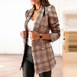 Casual Double-breasted Plaid Suits