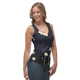 Navy Blue and Gold Floral Tank Top