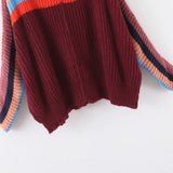 Two-color rainbow contrast sweater
